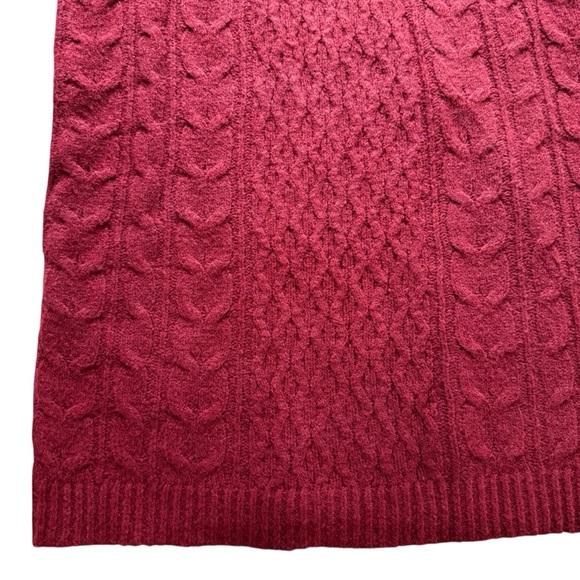 NWT Universal Thread Long Sleeve Cable Knit Mini Maroon Sweater Dress Size Small - Picture 10 of 12